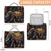 Adornori Elephant Bohemian Floral Travel Toiletry Bag for Men and Women, Large Hanging Makeup Bag Organizer Toiletries Bag for Travel, Cosmetic Bag with Handle view 2