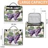 Adornori Purple Fruit Grape Travel Toiletry Bag for Men and Women, Large Hanging Makeup Bag Organizer Toiletries Bag for Travel, Cosmetic Bag with Handle view 2