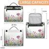Adornori Wildflowers Botanical Travel Toiletry Bag for Men and Women, Large Hanging Makeup Bag Organizer Toiletries Bag for Travel, Cosmetic Bag with Handle view 2