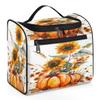 Adornori Pumpkins And Sunflowers Fall Travel Toiletry Bag for Men and Women, Large Hanging Makeup Bag Organizer Toiletries Bag for Travel, Cosmetic Bag with Handle view 1