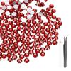 MECCANIXITY 3000pcs SS12 3mm Flatback Crystal Rhinestones, Resin Crystal Gems with Tweezer Dotting Pen Non Hotfix for Bedazzling Tumblers Mugs Bottles Nail DIY Crafts, Deep Red view 1