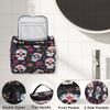 Adornori Sugar Skull Flowers Travel Toiletry Bag for Men and Women, Large Hanging Makeup Bag Organizer Toiletries Bag for Travel, Cosmetic Bag with Handle view 3