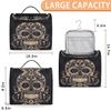 Adornori Halloween Sugar Skull Travel Toiletry Bag for Men and Women, Large Hanging Makeup Bag Organizer Toiletries Bag for Travel, Cosmetic Bag with Handle view 2