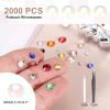 MECCANIXITY 2000pcs SS20 5mm Flatback Crystal Rhinestones, Resin Crystal Gems with Tweezer Dotting Pen Non Hotfix for Bedazzling Tumblers Mugs Bottles Nail DIY Crafts, AB Color view 2