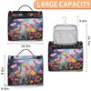 Adornori Pink Yellow Flowers Travel Toiletry Bag for Men and Women, Large Hanging Makeup Bag Organizer Toiletries Bag for Travel, Cosmetic Bag with Handle view 2