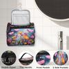 Adornori Pink Yellow Flowers Travel Toiletry Bag for Men and Women, Large Hanging Makeup Bag Organizer Toiletries Bag for Travel, Cosmetic Bag with Handle view 3