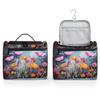 Adornori Pink Yellow Flowers Travel Toiletry Bag for Men and Women, Large Hanging Makeup Bag Organizer Toiletries Bag for Travel, Cosmetic Bag with Handle view 4