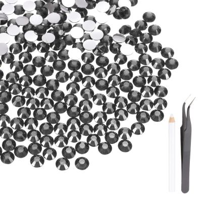 MECCANIXITY 2000pcs SS12 3mm Flatback Crystal Rhinestones, Resin Crystal Gems with Tweezer Dotting Pen Non Hotfix for Bedazzling Tumblers Mugs Bottles Nail DIY Crafts, Gray