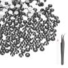 MECCANIXITY 2000pcs SS12 3mm Flatback Crystal Rhinestones, Resin Crystal Gems with Tweezer Dotting Pen Non Hotfix for Bedazzling Tumblers Mugs Bottles Nail DIY Crafts, Gray view 1