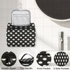 Adornori Polka Dot Black White Travel Toiletry Bag for Men and Women, Large Hanging Makeup Bag Organizer Toiletries Bag for Travel, Cosmetic Bag with Handle view 3