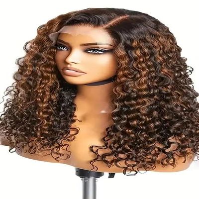 YNICKRKR Hair Wigs Ombre 5x5 Deep Wave 1B/30 Wig Glueless Wear And Go 200 Density Pre Plucked Hairline HD Invisible Lace Breathable Cap For Women(200 DENSITY_5X5 HD LACE_36INCHES)