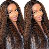 YNICKRKR Hair Wigs Ombre 5x5 Deep Wave 1B/30 Wig Glueless Wear And Go 200 Density Pre Plucked Hairline HD Invisible Lace Breathable Cap For Women(200 DENSITY_5X5 HD LACE_36INCHES) view 2