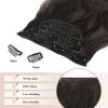FESHFEN Clip in Hair Extensions - 4 PCS Long Wavy Thick Clip in Hairpieces Full Head Synthetic Hair Extension for Women, Black Brown 20 Inch view 4