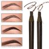 2pcs Waterproof Eyebrows Pencil Microblading Eyebrow Pen Pull Cord Peel-off Brow Pencil for Creating Long-Lasting Clear Wild Eyebrows, Brow Permanent Makeup (2pcs Brown) view 2