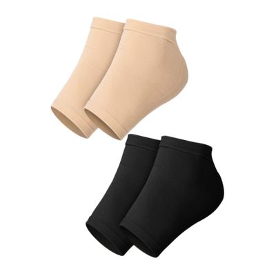 BIUDECO Moisturizing Heel Socks for Cracked Feet 2 Pairs Silicone Foot Care Socks Open Toe Design Elastic Gel Heel Sleeves for Overnight Repair for Dry Skin and Plantar Fasciitis Relief