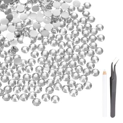 MECCANIXITY 2000pcs SS12 3mm Flatback Crystal Rhinestones, Resin Crystal Gems with Tweezer Dotting Pen Non Hotfix for Bedazzling Tumblers Mugs Bottles Nail DIY Crafts, White