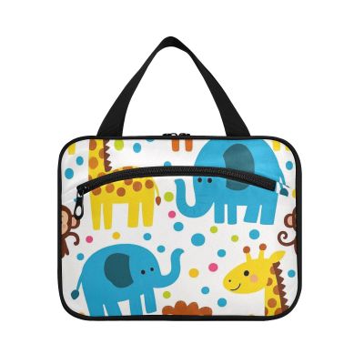 miaozhen Trendy Polka Dot Animal Elephant Giraffe hanging makeup bag for travel with hook, designer cute for dad maleta para maquillaje L