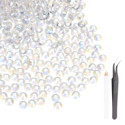 MECCANIXITY 2000pcs SS12 3mm Flatback Crystal Rhinestones, Resin Crystal Gems with Tweezer Dotting Pen Non Hotfix for Bedazzling Tumblers Mugs Bottles Nail DIY Crafts, AB Color