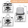 Adornori Sunflower Black Travel Toiletry Bag for Men and Women, Large Hanging Makeup Bag Organizer Toiletries Bag for Travel, Cosmetic Bag with Handle view 2