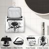 Adornori Sunflower Black Travel Toiletry Bag for Men and Women, Large Hanging Makeup Bag Organizer Toiletries Bag for Travel, Cosmetic Bag with Handle view 3
