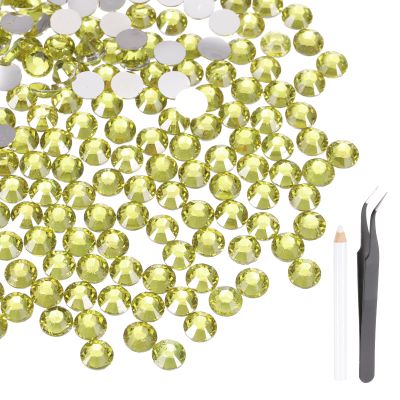 MECCANIXITY 3000pcs SS16 4mm Flatback Crystal Rhinestones, Resin Crystal Gems with Tweezer Dotting Pen Non Hotfix for Bedazzling Tumblers Mugs Bottles Nail DIY Crafts, Yellow