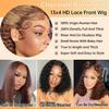 12 Inch Deep Curly Bob Wig Human Hair 13x4 Curly Human Hair Wig 200% Density Highlight Ombre Lace Front Wigs Human Hair Pre Plucked Bob Wigs for Women 4/27 Deep Wave Wig view 3