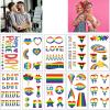10 Pcs Pride Temporary Tattoos - Rainbow Heart, Balloon, LOVE, Hand Design for LGBTQ+ Celebration, Gay Pride Parade, Festival, Party, Waterproof Fake Tattoo Stickers for Women Men Kids view 1