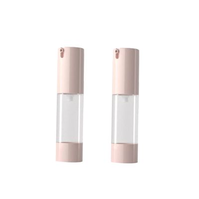 DECORNIJIA 15ml Pink Vacuum Lotion Dispenser Bottle 2pcs Press Pump Bottles for Makeup Travel Size Cosmetic Containers