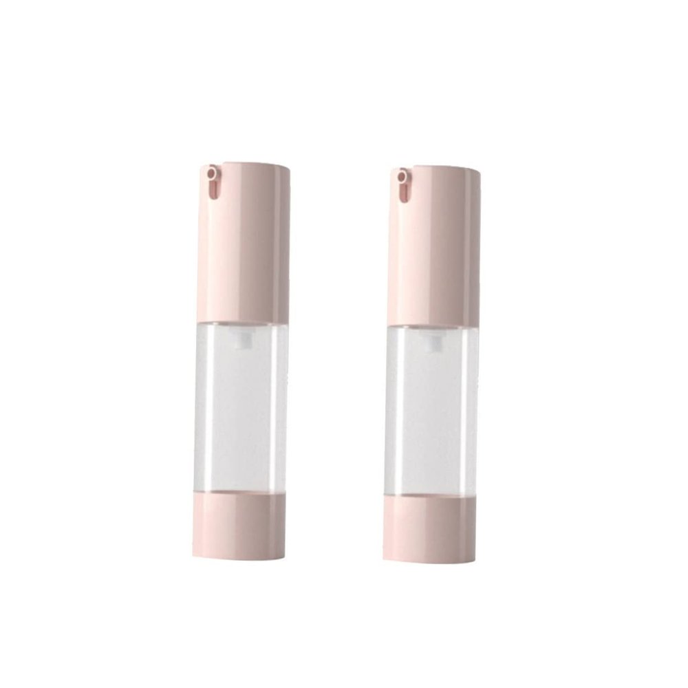 DECORNIJIA 15ml Pink Vacuum Lotion Dispenser Bottle 2pcs Press Pump Bottles for Makeup Travel Size Cosmetic Containers