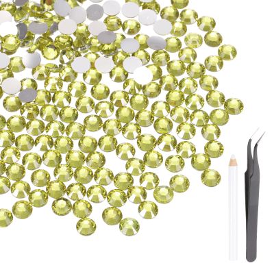 MECCANIXITY 2000pcs SS12 3mm Flatback Crystal Rhinestones, Resin Crystal Gems with Tweezer Dotting Pen Non Hotfix for Bedazzling Tumblers Mugs Bottles Nail DIY Crafts, Yellow