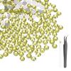 MECCANIXITY 2000pcs SS12 3mm Flatback Crystal Rhinestones, Resin Crystal Gems with Tweezer Dotting Pen Non Hotfix for Bedazzling Tumblers Mugs Bottles Nail DIY Crafts, Yellow view 1