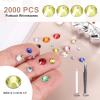 MECCANIXITY 2000pcs SS12 3mm Flatback Crystal Rhinestones, Resin Crystal Gems with Tweezer Dotting Pen Non Hotfix for Bedazzling Tumblers Mugs Bottles Nail DIY Crafts, Yellow view 2