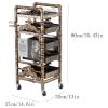 Retro Iron 5-Tier Salon Trolley Cart with Removable Drawers, Multi-Functional Beauty Spa Swivel Wheels, Rolling Storage for Salon, Spa, and Stations view 2