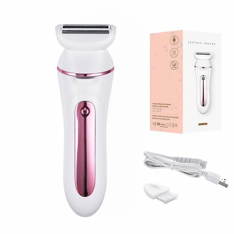 Luxtrim Pro Shaver- Smooth Electric Shaver, Rechargeable, Gentle, Waterproof, Best Women's Body Electric pro Razor, Perfect for Legs, Underarms & Bikini line (Pink)