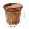 16in Wooden Foot Bath Bucket with Lid&Massage Beads, Solid Wood Foot Soaking Tub Foot Basin Pedicure Barrel for Spa, Massage, Sauna view 4