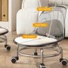 Acrylic Pulley Chair Low Stool with Backrest - Ergonomic Design & 360 Swivel Wheels for Home Cleaning, Office, Salon - Comfortable Rolling Seat for Adults (Green) view 4