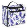 Adornori Lavender Purple Summer Travel Toiletry Bag for Men and Women, Large Hanging Makeup Bag Organizer Toiletries Bag for Travel, Cosmetic Bag with Handle view 1