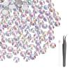 MECCANIXITY 2000pcs SS20 5mm Flatback Crystal Rhinestones, Resin Crystal Gems with Tweezer Dotting Pen Non Hotfix for Bedazzling Tumblers Mugs Bottles Nail DIY Crafts, AB White view 1