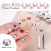 MECCANIXITY 2000pcs SS20 5mm Flatback Crystal Rhinestones, Resin Crystal Gems with Tweezer Dotting Pen Non Hotfix for Bedazzling Tumblers Mugs Bottles Nail DIY Crafts, AB White view 2