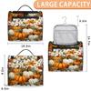 Adornori Pumpkin Fall Travel Toiletry Bag for Men and Women, Large Hanging Makeup Bag Organizer Toiletries Bag for Travel, Cosmetic Bag with Handle view 2
