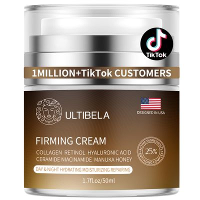 ULTIBELA Tighten and Lift Neck Cream, Deep Hydration Neck Firming Cream with Retinol, Collagen & Honey Anti-Aging & Wrinkle Moisturizer for Face, Neck & Dcollet Women & Men 1.7 Fl Oz