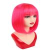Bob Wig, Straight Short Bob Hot Pink Wig with Bangs, Synthetic Heat Resistant Fiber Pink Wigs for Women Girls with Wig Cap, Colourful Wigs with Adjustable Straps for Party Cosplay Daily Use, 12 Inch view 4