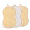 3 Pack Natural Loofah Exfoliating Body Scrubber, Biodegradable Bath Luffa Sponge, Loofas Body Scrub, Organic Loofah with Handle, Shower Loofah for Women view 1