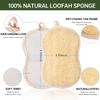 3 Pack Natural Loofah Exfoliating Body Scrubber, Biodegradable Bath Luffa Sponge, Loofas Body Scrub, Organic Loofah with Handle, Shower Loofah for Women view 3