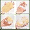 3 Pack Natural Loofah Exfoliating Body Scrubber, Biodegradable Bath Luffa Sponge, Loofas Body Scrub, Organic Loofah with Handle, Shower Loofah for Women view 4