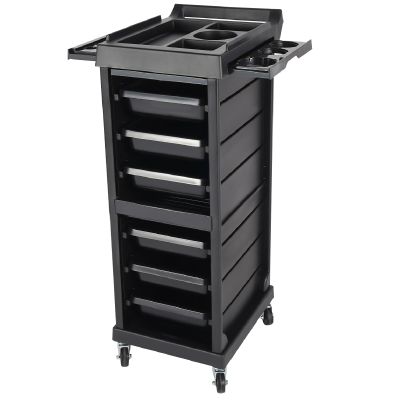 Beauty Rolling Trolley Cart Equipment Mobile Salon Spa Service Cart with 6 Drawers Lockable Hair Storage Cabinet Barber Organizer Station Hairstylist Trolley for Beauty Tattoo Hairdressing