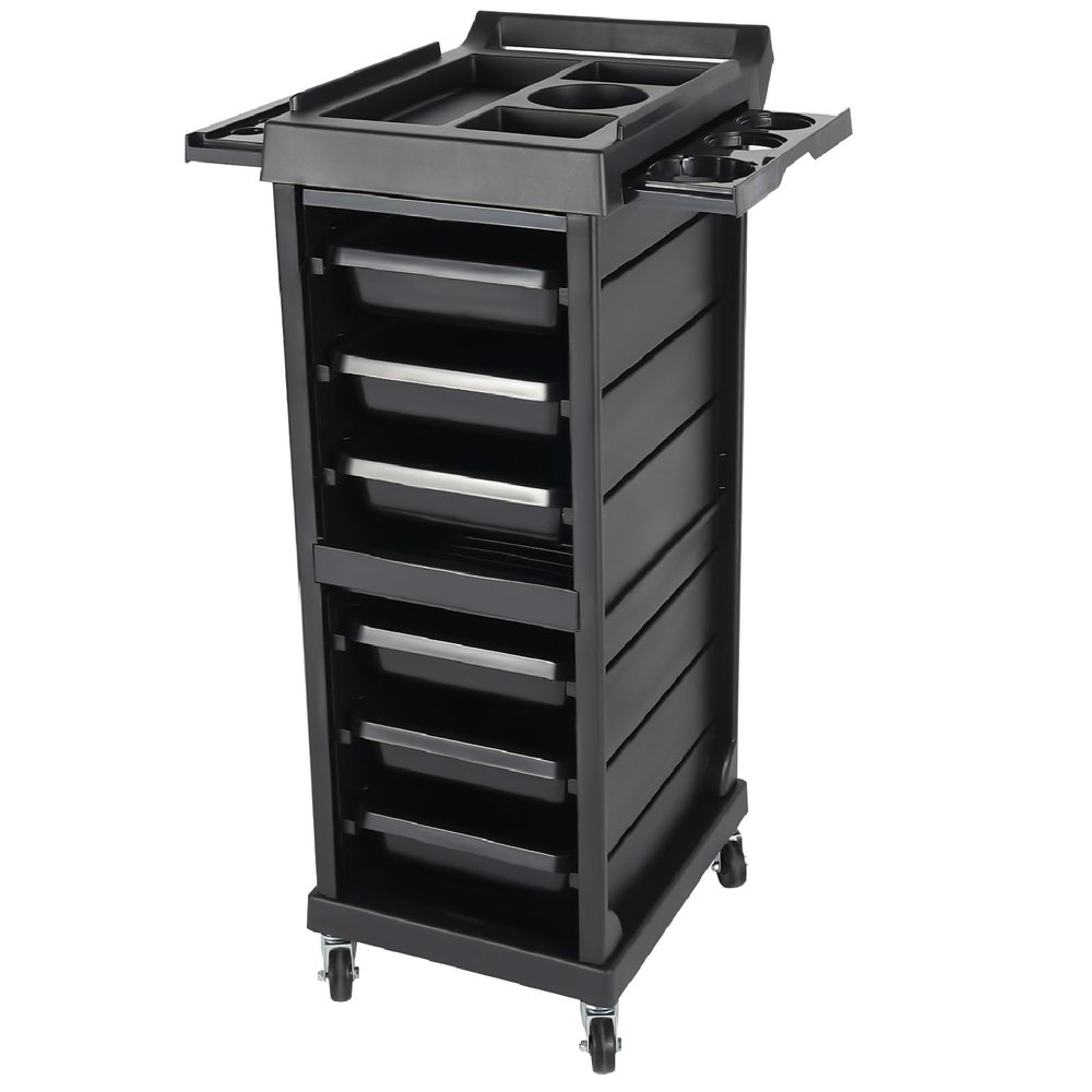 Beauty Rolling Trolley Cart Equipment Mobile Salon Spa Service Cart with 6 Drawers Lockable Hair Storage Cabinet Barber Organizer Station Hairstylist Trolley for Beauty Tattoo Hairdressing