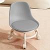 Acrylic Pulley Chair Low Stool with Backrest - Ergonomic Design & 360 Swivel Wheels for Home Cleaning, Office, Salon - Comfortable Rolling Seat for Adults (Pure Gray) view 1