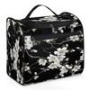 Adornori White Flowers Travel Toiletry Bag for Men and Women, Large Hanging Makeup Bag Organizer Toiletries Bag for Travel, Cosmetic Bag with Handle view 1