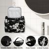 Adornori White Flowers Travel Toiletry Bag for Men and Women, Large Hanging Makeup Bag Organizer Toiletries Bag for Travel, Cosmetic Bag with Handle view 3